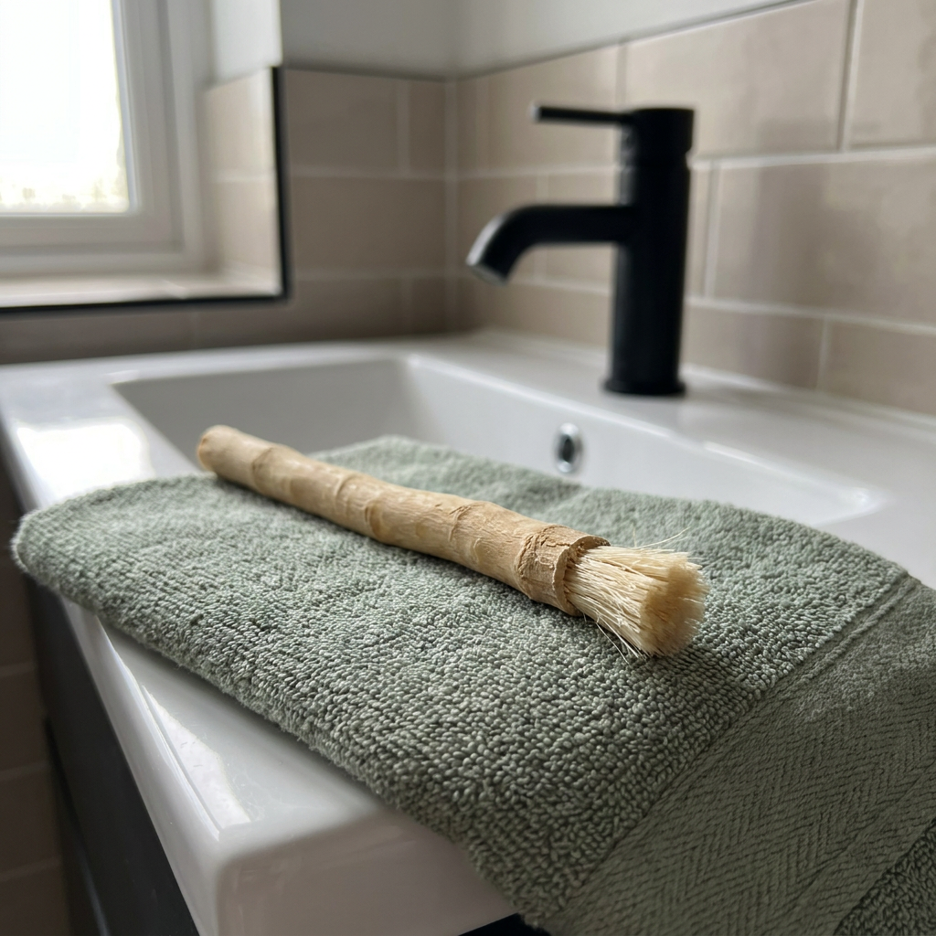 Photo from Tom S.'s review β SiwakStick on a green hand towel by the basin